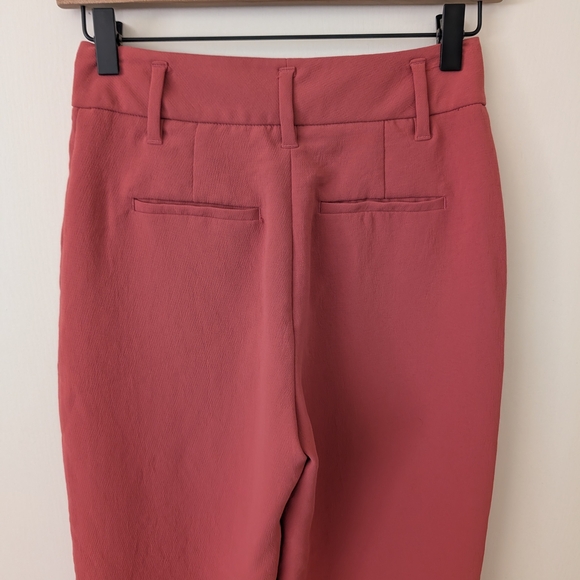 Aritzia Wilfred Womens 0 Pink Crepe Trouser Dress Pants Preppy Academia Classic - Picture 6 of 8